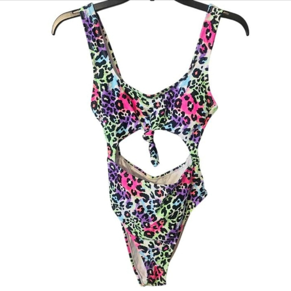Salt + Cove Other - NWT Salt + Cove Neon Leopard Print Cut-Out One-Piece Swimsuit - XS
